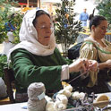 Margit Weaver and friend demonstrating their arts