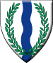 Stromfels (Disbanded) - Blazon: Argent, a pale wavy azure, overall a laurel wreath vert