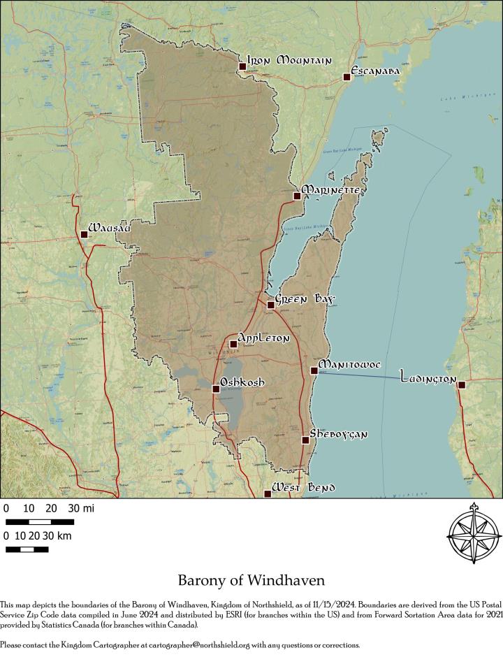 Barony of Windhaven Territory Map