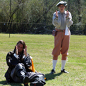 Don Rodrigo de Montoya and Dona Margalit Medicus measuring the distance....