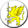 Griffin & Sword, Award of the - Blazon: (Fieldless) In fess a sword argent sustained by a griffin Or