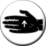 Hand of Tyr, Order of the - Blazon: (Fieldless) On a hand fesswise sable a Tyr rune argent