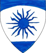 Device: Argent, a sun between a chief enarched and base azure.